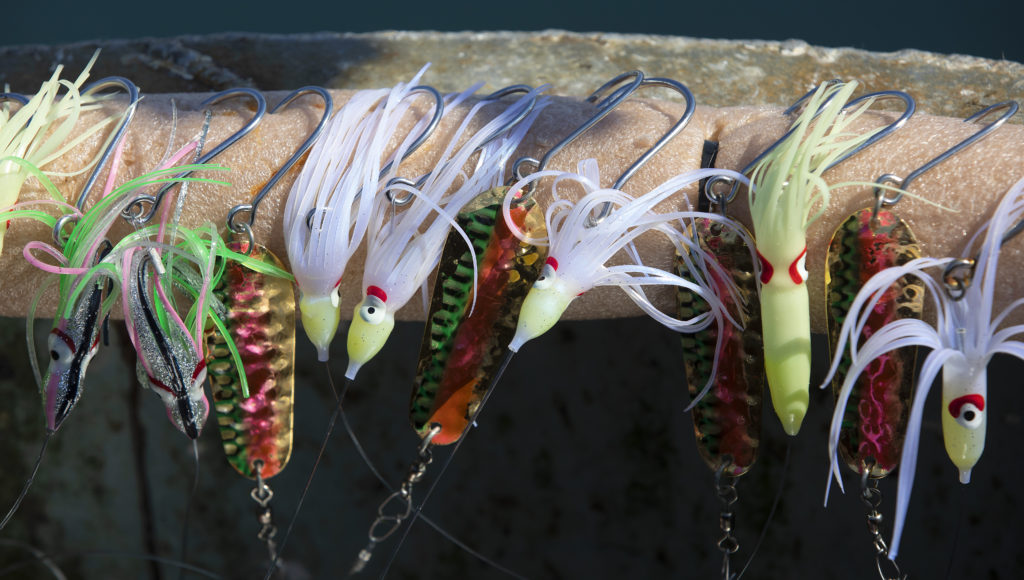 Gear used by Jeff Genovese for fishing salmon aboard La Dolce Vita at the Spud Point Marina in Bodega Bay. (John Burgess)