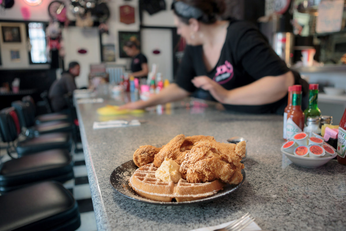 Counter Culture food story Sax's Joint fried chicken and waffles