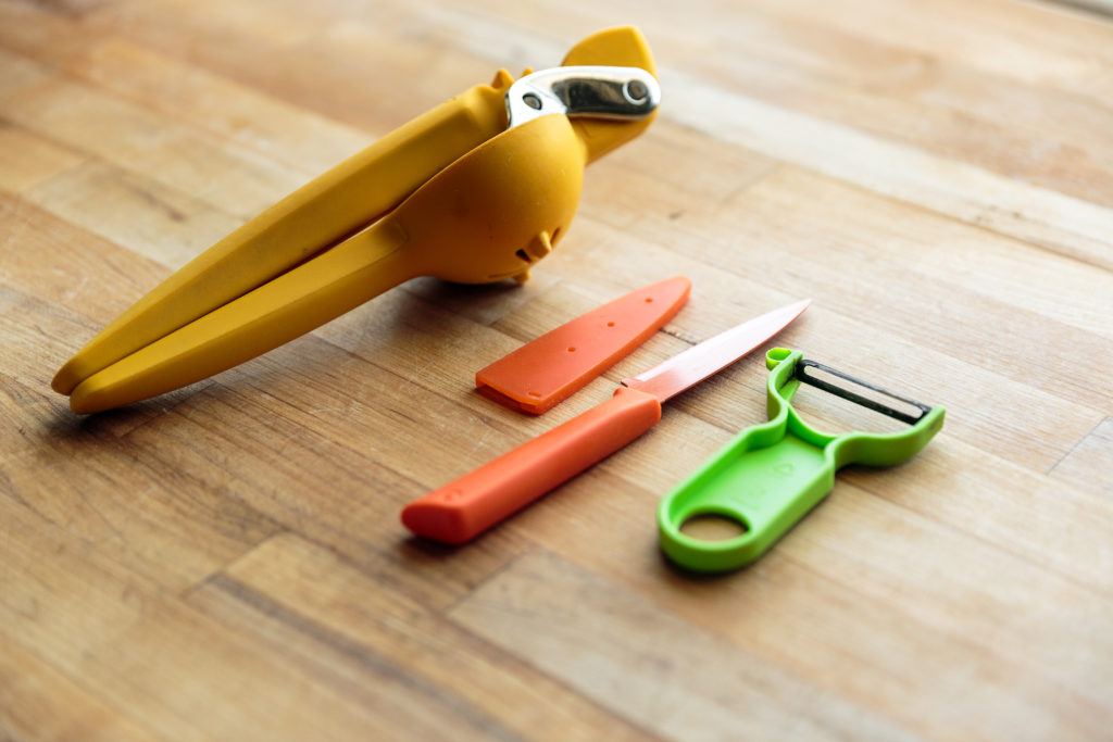 Chef Jenny Malicki and her peeler, small knife, and lemon juicer