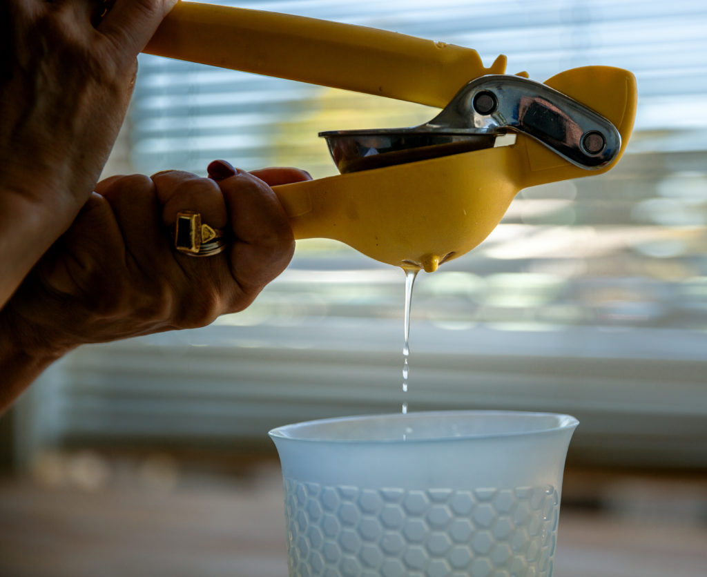 Chef Jenny Malicki and her peeler, small knife, and lemon juicer