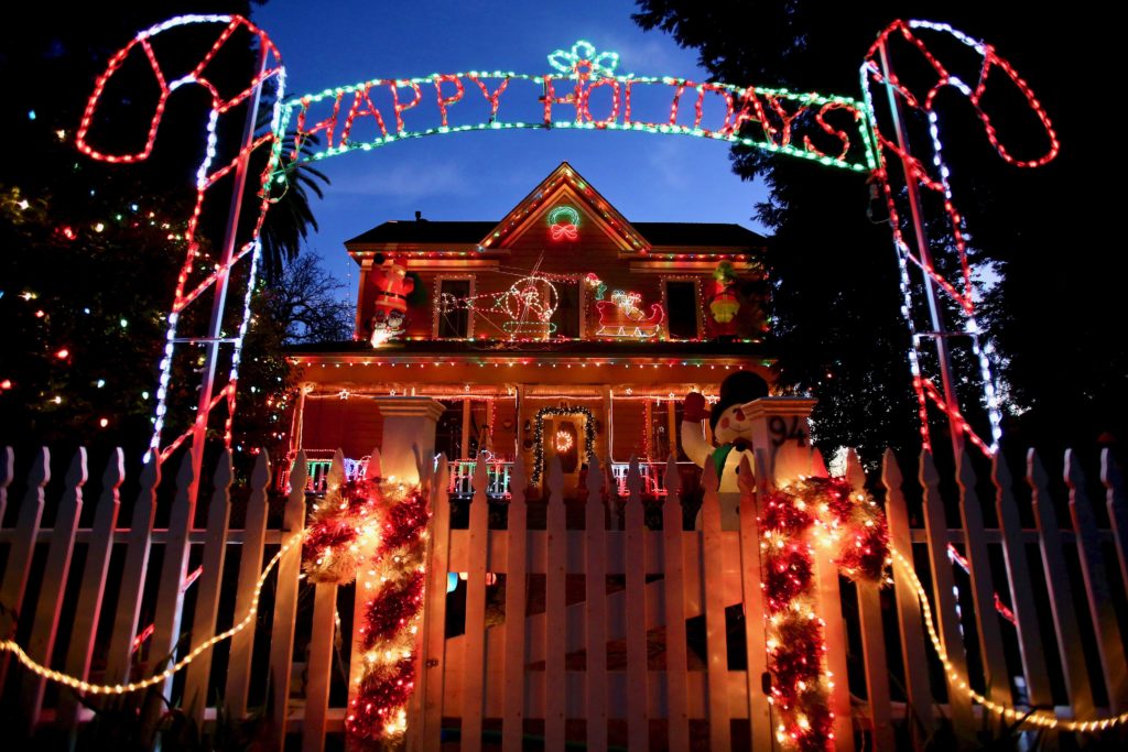 Christmas decorations at 94 West Grant Street in Healdsburg, on Monday, December 10, 2012. (Christopher Chung/ The Press Democrat)