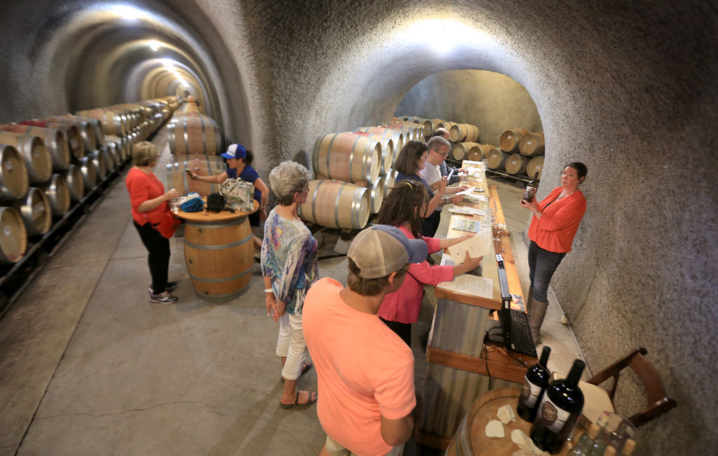 The Gundlach Bundschu Winery and Vineyards excursion tour ends with a premium wine tasting at their wine cave in Sonoma, June 8, 2015. (Kent Porter / Press Democrat) 2015