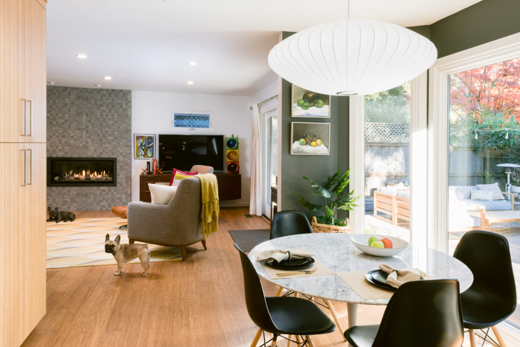 Melissa and Seth opened up the house and added these full length windows to let the outside in.