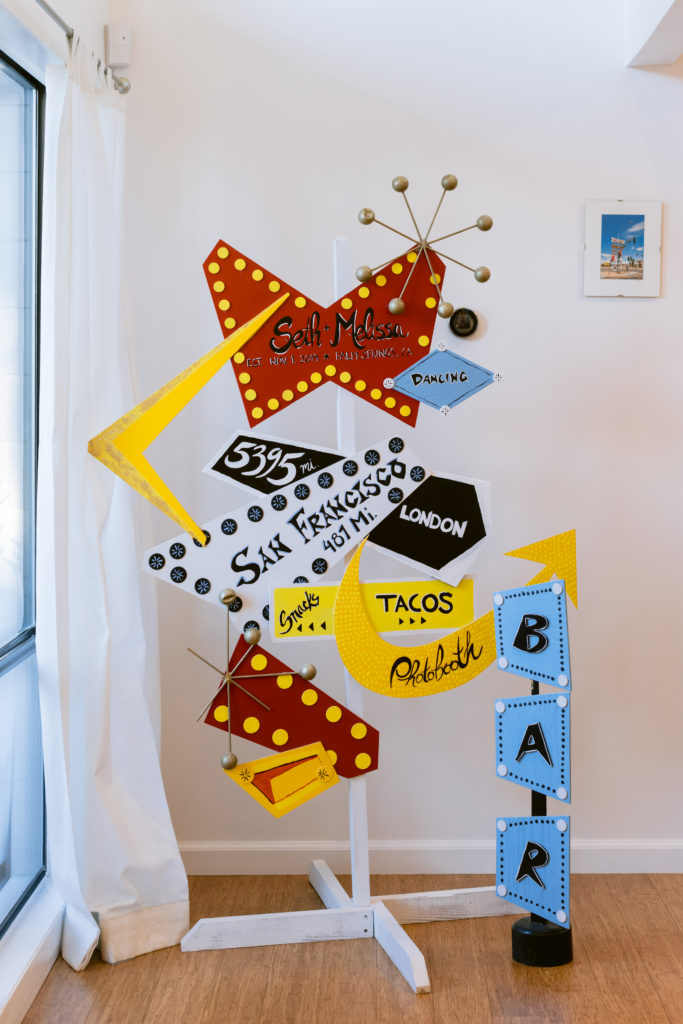 Melissa and Seth made this sign for the Palm Springs wedding 5 years ago.