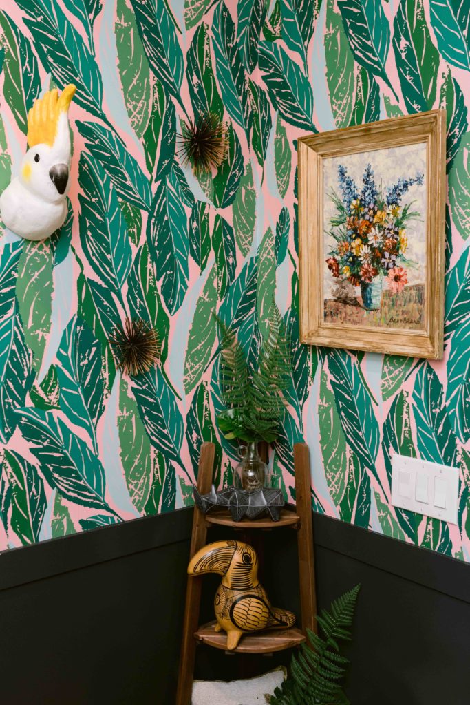 Melissa’s collection of trinkets in the jungle room.