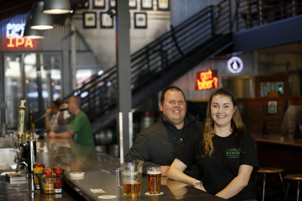 New owners Chris and Arika Frederick at Third Street Aleworks in Santa Rosa, California on Thursday, May 23, 2019. (Beth Schlanker)