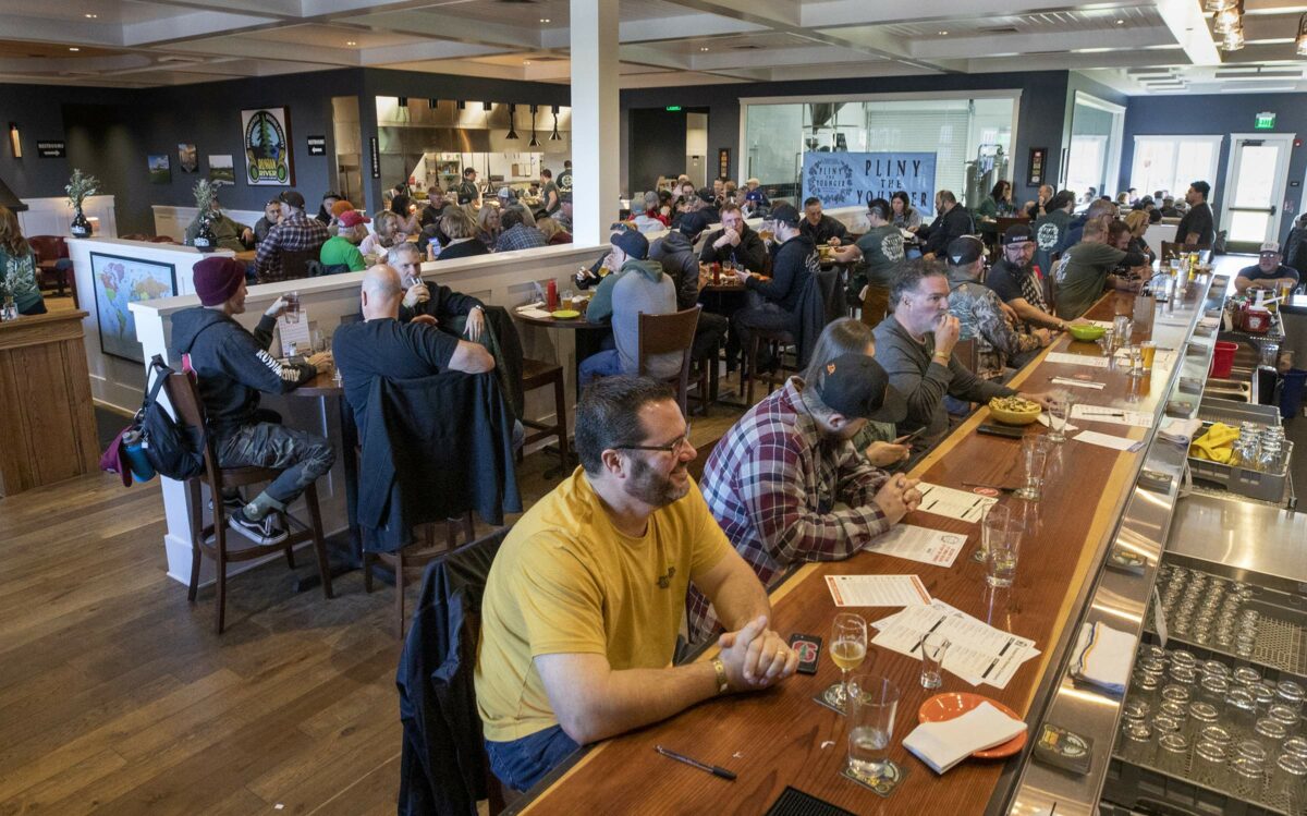 The first day release of Pliny the Younger triple IPA at the Russian River Brewery in Windsor. (photo by Luke Morrow/special to The Press Democrat)