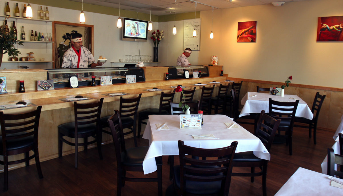 1 of 6--Sushi bar area of Toyo Japanese Restaurant, Santa Rosa. March 27, 2008. The Press Democrat / Jeff Kan Lee