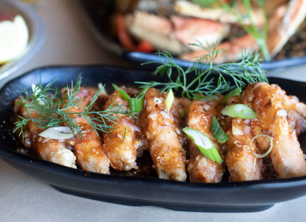 Tamarind prawns at Simmer Claw Bar in Rohnert Park. (Heather Irwin / Sonoma Magazine)