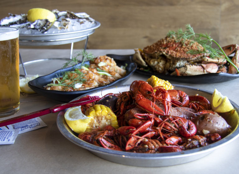 Salt and pepper crab, tamarind prawns, crawfish boil at Simmer Claw Bar in Rohnert Park. Heather Irwin/PD