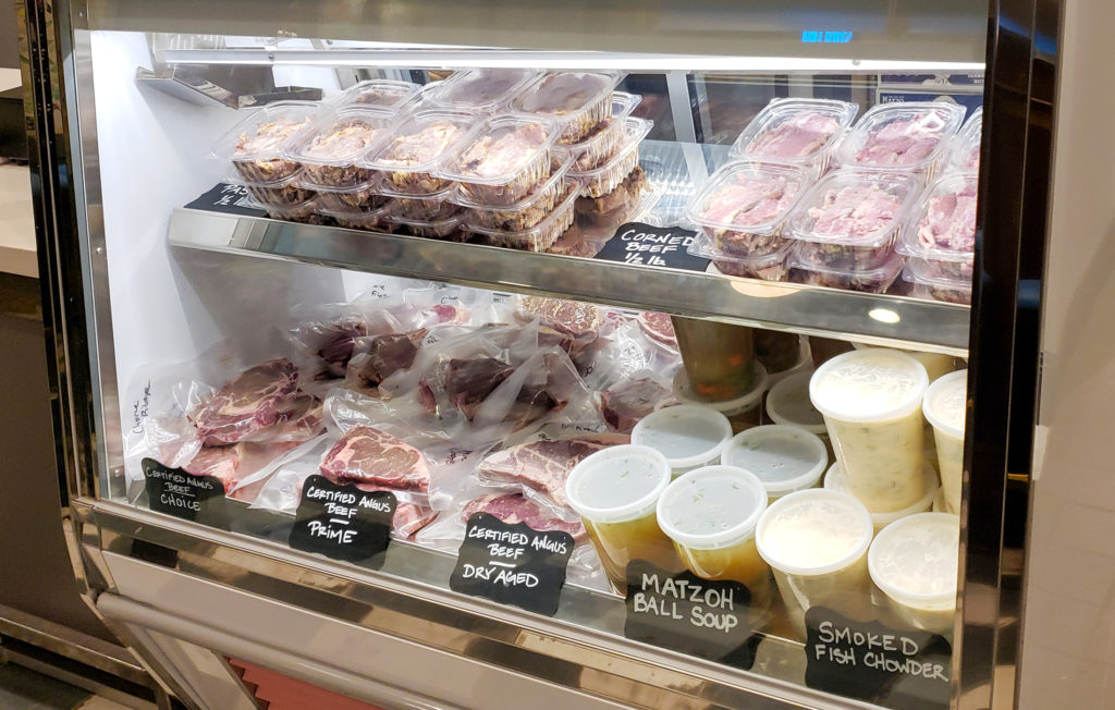 One of the deli cases at Grossman's Noshery & Bar. Corned Beef, pastrami, soup and steaks from Stark's Steak and Seafood. Heather Irwin/PD