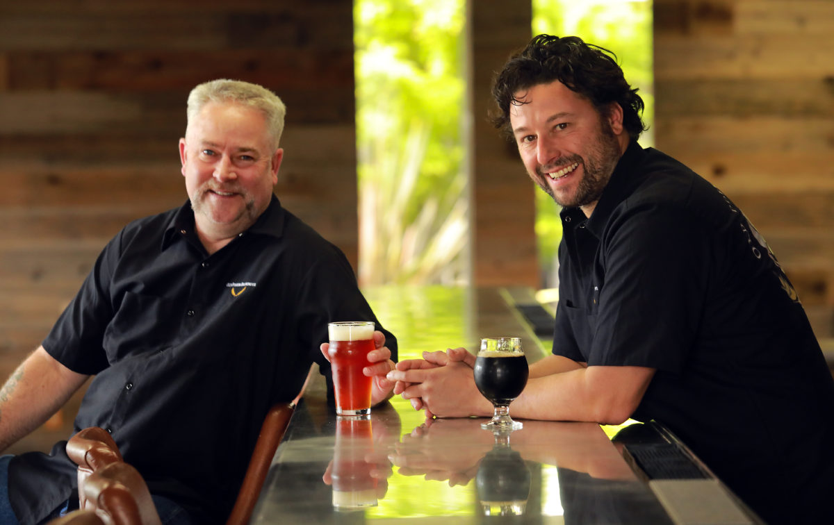 Old Possum Brewing Company co-owners Sandro Tamburin, right, and Dan Shulte. (John Burgess/The Press Democrat)