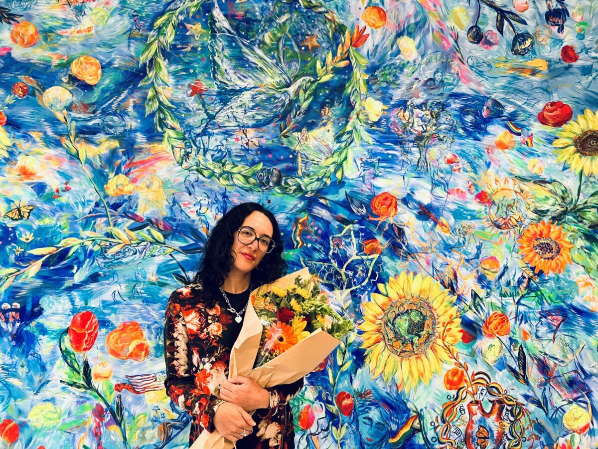 Muralist Maria de Los Angeles, who grew up in Santa Rosa and now serves on the Yale School of Art faculty, attended the unveiling of her mural in Santa Rosa in March 2023. (Ryan Bonilla)