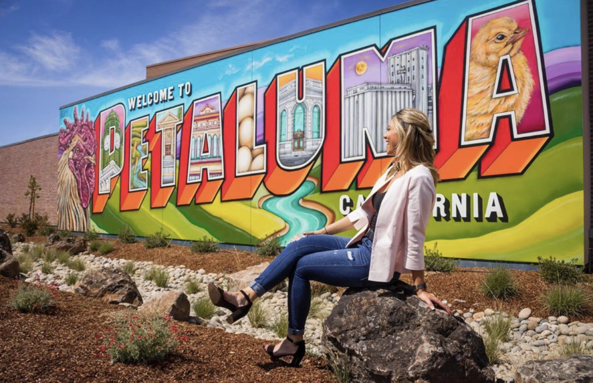 "Welcome to Petaluma" mural by Maxfield Bala. (Courtesy of Aaron Quinnell /@aaron_shane125)