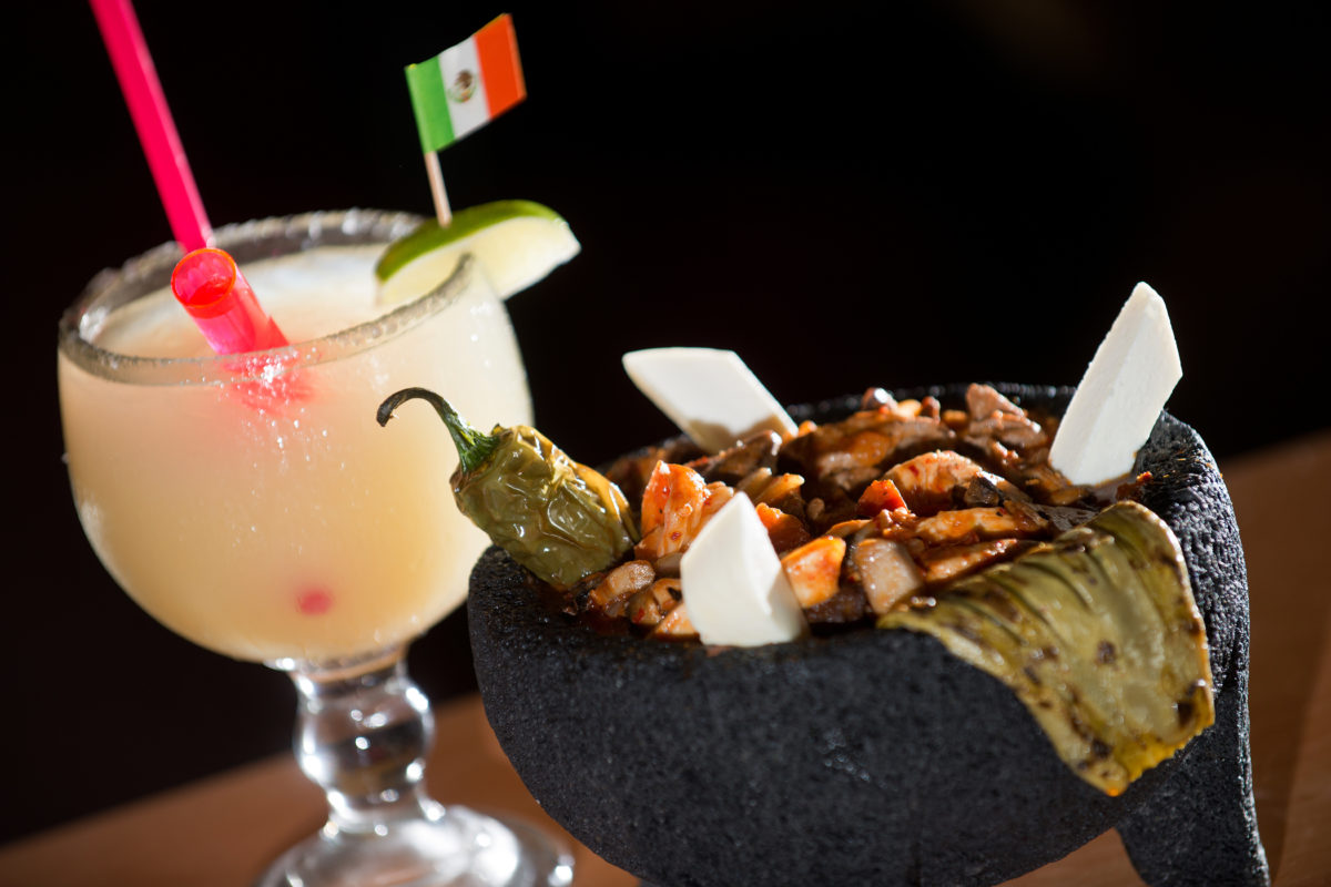 Molcajete and a Mi Pueblo Margarita at Mi Pueblo Taqueria in Cotati. (Alvin Jornada/For The Press Democrat, 2013)