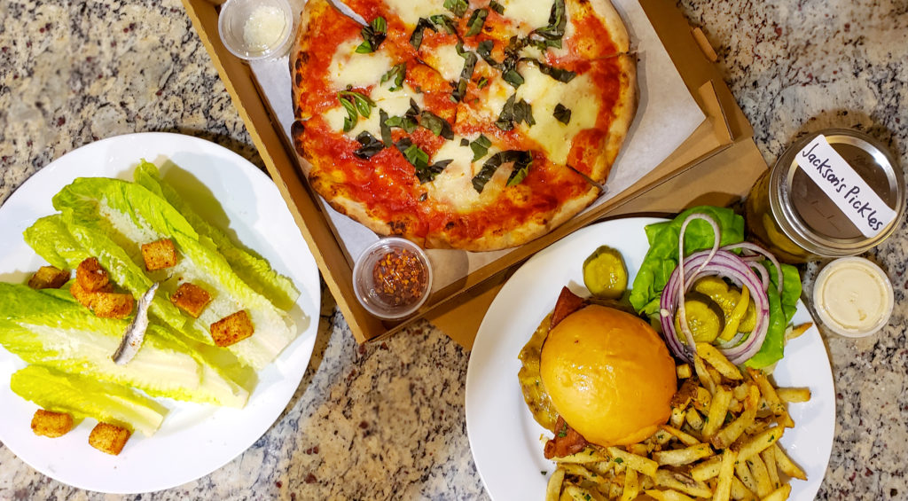 PIzza, burger and Caesar salad from Jacksons. Heather irwin/PD