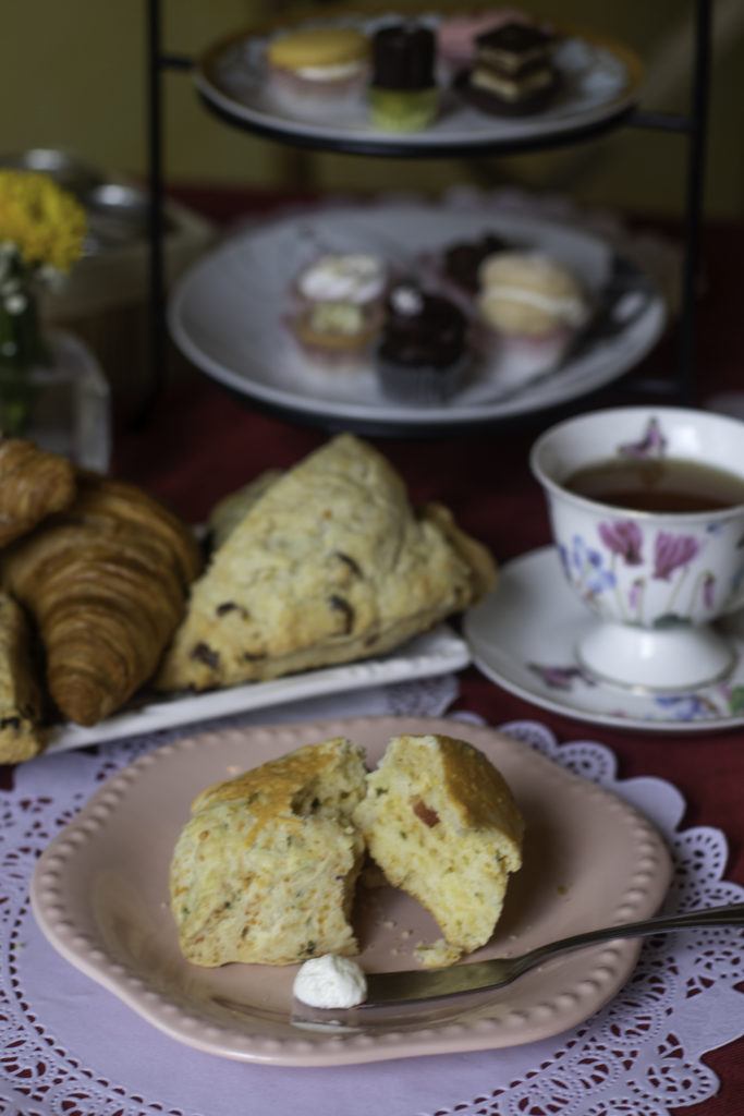 Scones and tea at Patisserie Angelia are among the tasty treats for high tea, now available for takeout. Heather Irwin/PD
