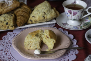 Scones and tea at Patisserie Angelia are among the tasty treats for high tea, now available for takeout. Heather Irwin/PD