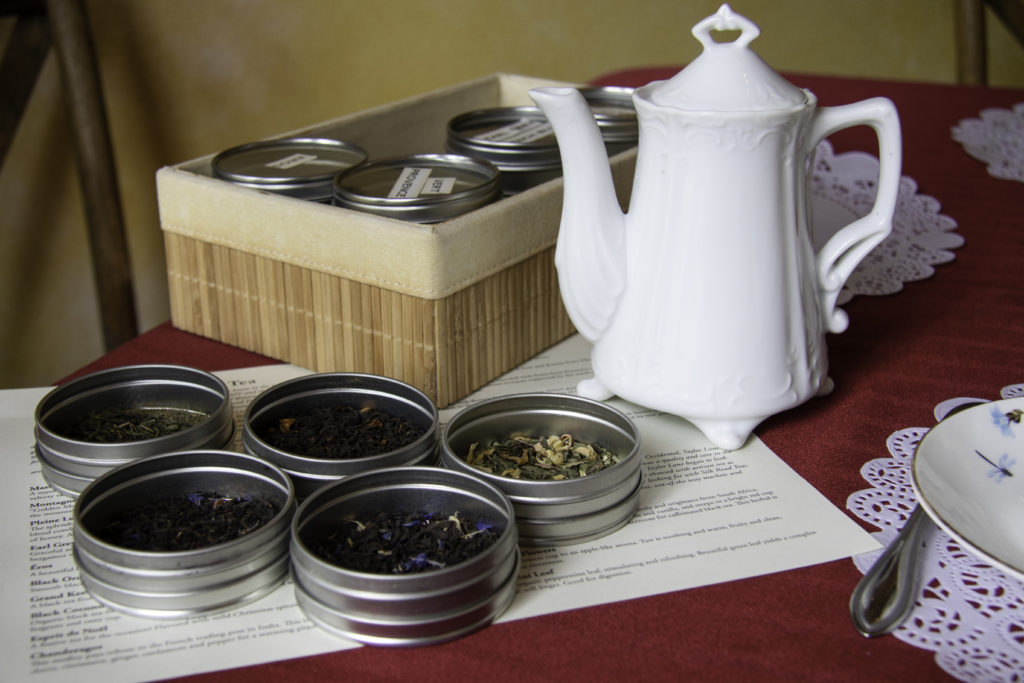 Specialty teas from Mariage Freres Tea Company at Patisserie Angelica in Sebastopol. (Heather Irwin/The Press Democrat)