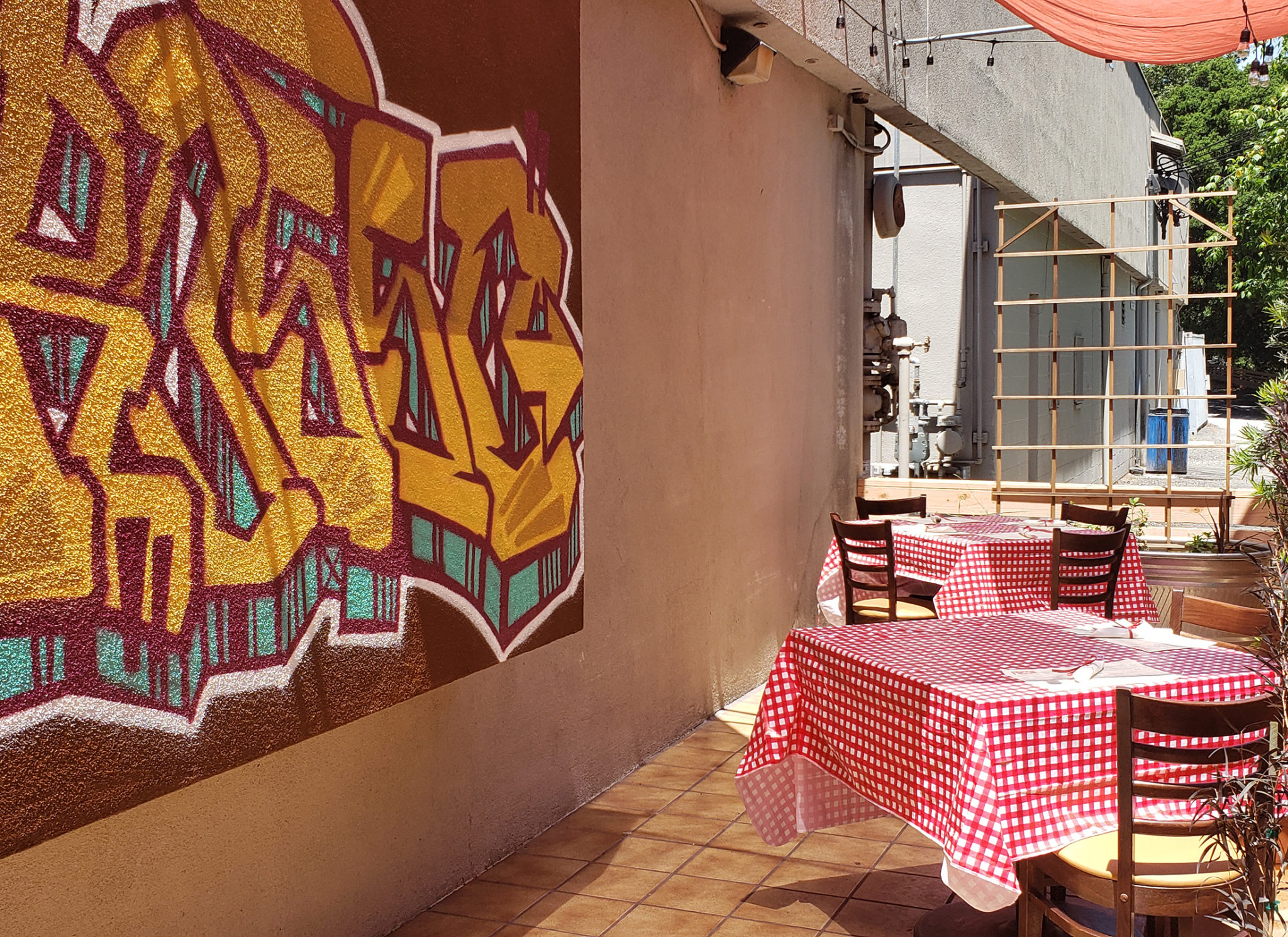The new back porch at Rosso Pizzeria in Santa Rosa. The restaurant has reopened for patio dining. Heather Irwin/PD
