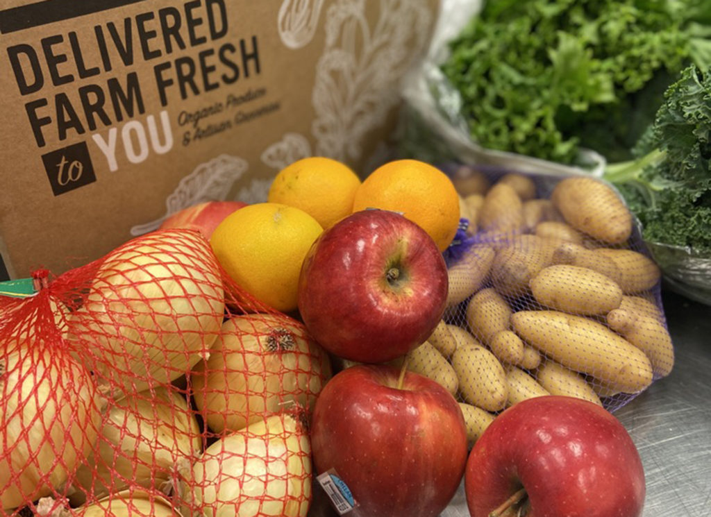 Food boxes at Redwood Empire Food Bank distribution. Courtesy photo