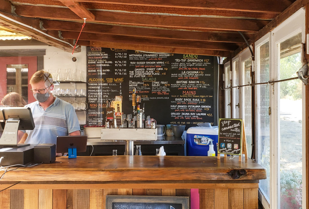 Owner and winemaker Jordan Kivelstadt has created a breezy outdoor cafe at Kivelstadt Cellars in Sonoma. Heather Irwin / The Press Democrat