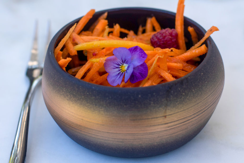 Carrots in raspberry vinaigrette at Jordan Winery’s Paris on the Patio. Heather Irwin/PD