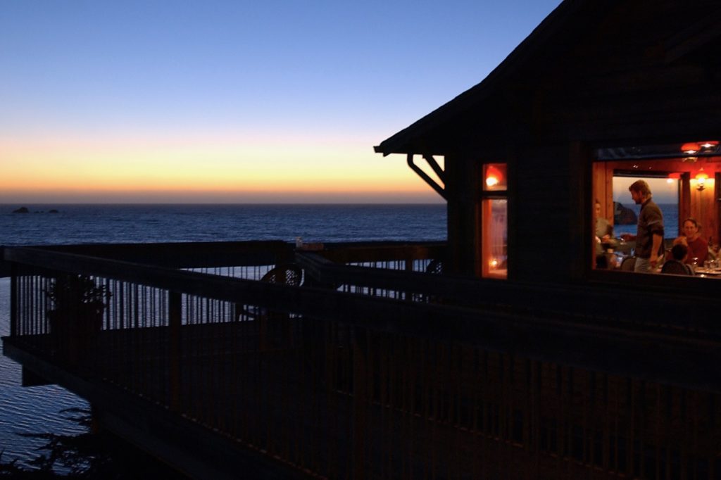 Diners at the River's End in Jenner get to enjoy the beautiful Pacific Ocean sunset from the deck of the restaurant. (Crista Jeremiason)
