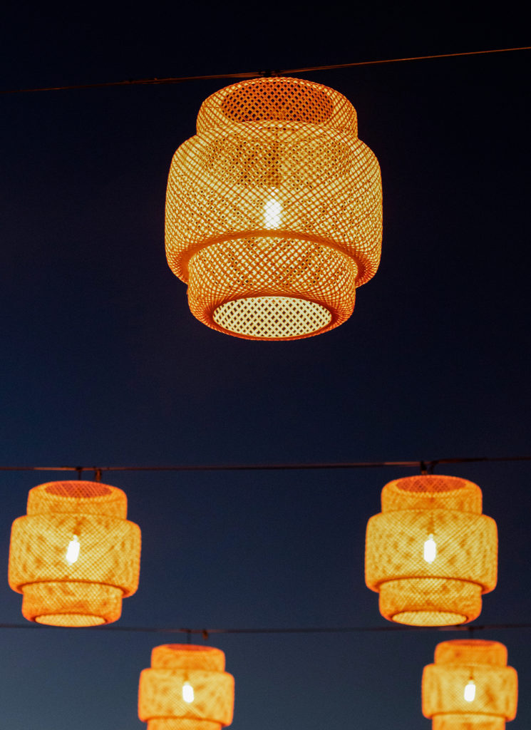 Lamps light the outdoor patio for Single Thread at Kistler Vineyards' Trenton Roadhouse. Heather Irwin/PD