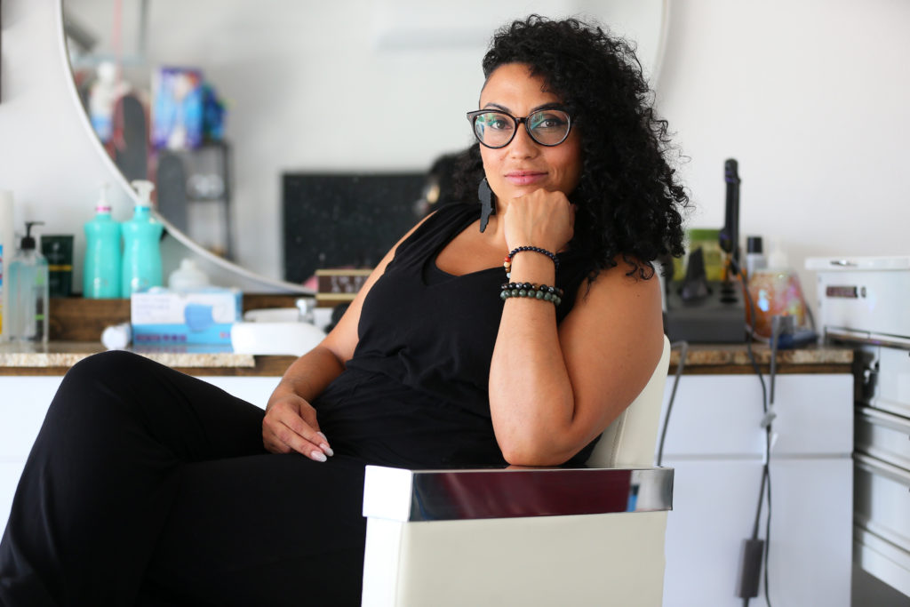 Santa Rosa hair stylist and make-up artist Vanessa Colombo runs her own business and has worked on a number of television shows and movies. (Christopher Chung / The Press Democrat)