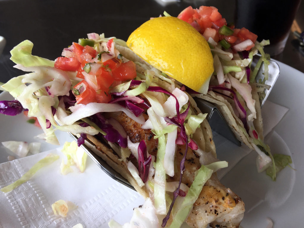 Fish tacos at Santa Rosa Seafood Raw Bar and Grill in Santa Rosa at the corner of Santa Rosa Avenue and Petaluma Hill Road. 2015