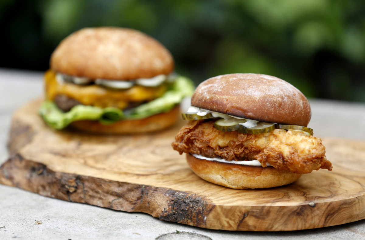 Fried chicken sandwiches at Barndiva in Healdsburg. (Beth Schlanker/The Press Democrat)