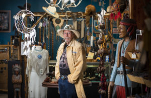Leather artist and Comanche descendent Kerry Mitchell, owner of Native Riders in Sebastopol. (John Burgess/The Press Democrat)