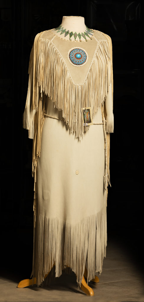 made by leather artist and Comanche descendent Kerry Mitchell owner of Native Riders in Sebastopol. (John Burgess/The Press Democrat)