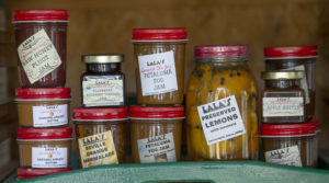 A selection of products from Leslie Goodrich, owner of LaLa's Jam Bar and Urban Farmstand in Petaluma. (John Burgess/The Press Democrat)