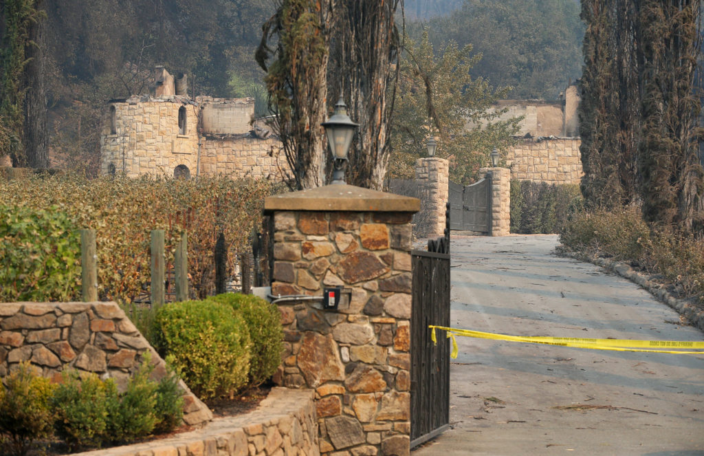 Chateau Boswell Winery was burned in the Glass incident fire near St. Helena. (Christopher Chung/The Press Democrat)