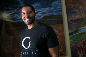Andrew Akufo, and business partner Toja Hodge, have launched the fashion line Gapelii Brand, which is an acronym for Growth, Ambition, Prosperity, Elevate, Lifestyle, Innovation, and Influence. (Christopher Chung/ The Press Democrat)