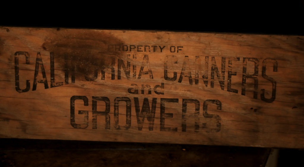 An old fruit picking box, Monday, July 27, 2020. (Kent Porter / The Press Democrat) 2020