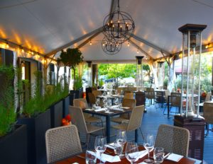 Valette: Healsburg's luxe off-square restaurant has created a lively and toasty tented area for diners. 344 Center St, Healdsburg, 707-473-0946. Photo: Dustin Valette.