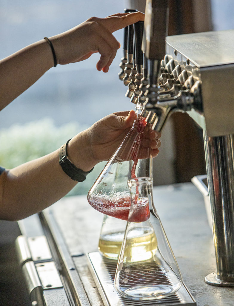 A selection of wines on tap from the Kivelstadt Cellars Wine Garden & Eatery in Sonoma. (John Burgess/The Press Democrat)
