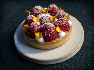 Raspberry Lemon Tart with pomegranate jam, and lemon cream from Table Culture Provisions in Petaluma. (John Burgess/The Press Democrat)