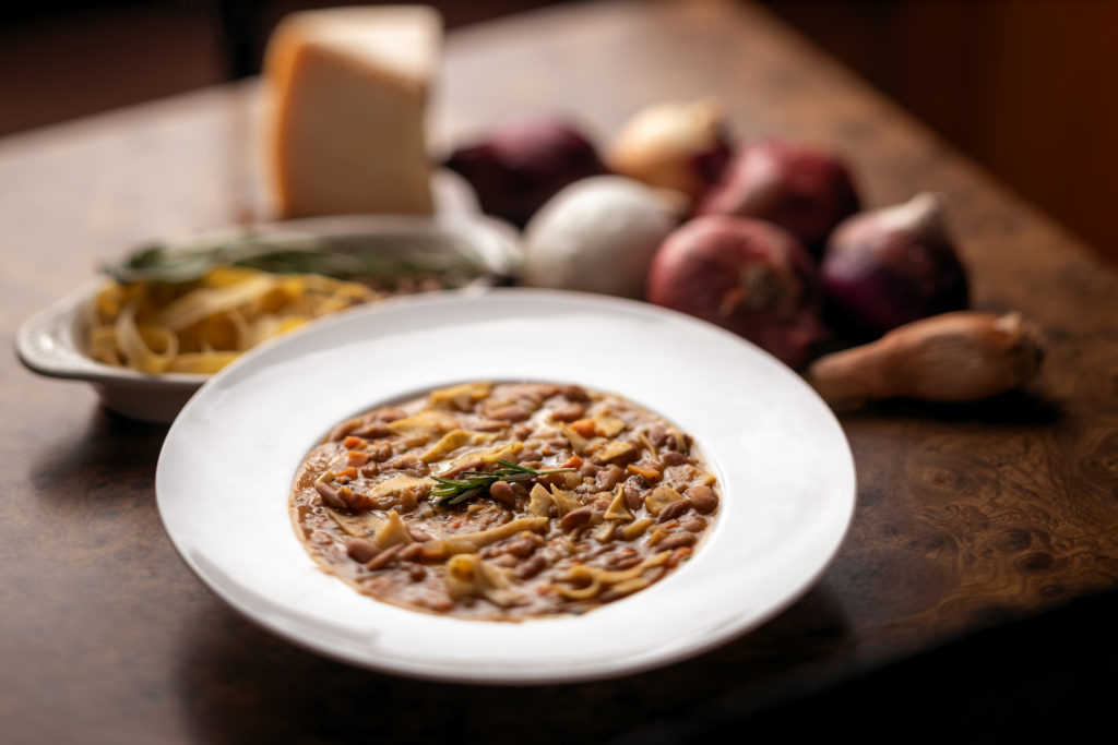 Three soups Cucina Paradiso 707-782-1130 Dennis Hernandez Soup: Pasta Fagioli (pasta and bean soup)