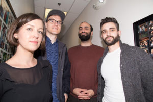(L to R) Lauren Haile, Paul Haile, Navid Manoochehr and Eliott Whitehurst of Trebuchet. The North Bay four-piece started the writing process for its latest album “It’s Fine, I’m Fine,” in late 2017 at Greenhouse Recording in Petaluma, which was founded by Paul Haile and guitarist Navid Manoochehri. (Estefany Gonzalez)