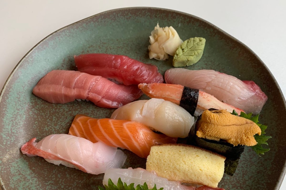Chef's omakase nigiri at Asahi Sushi in Healdsburg. (Nobuyuki Asahi)