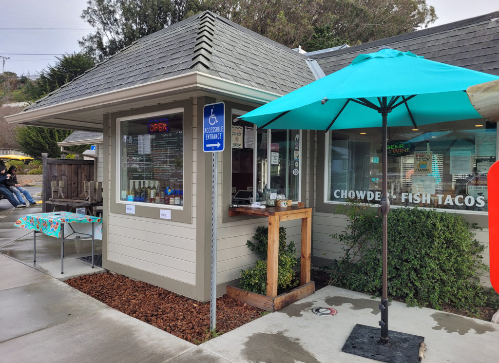 Outside at Ginochio's in Bodega Bay. (Heather Irwin / Sonoma Magazine)