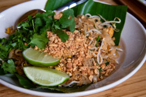Pad Thai at Khom Loi in Sebastopol. (Heather Irwin/Sonoma Magazine)