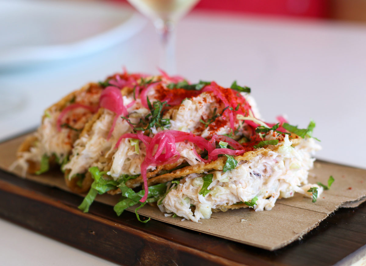 Crab tacos at Willi’s Wine Bar in Santa Rosa. (Heather Irwin/The Press Democrat)