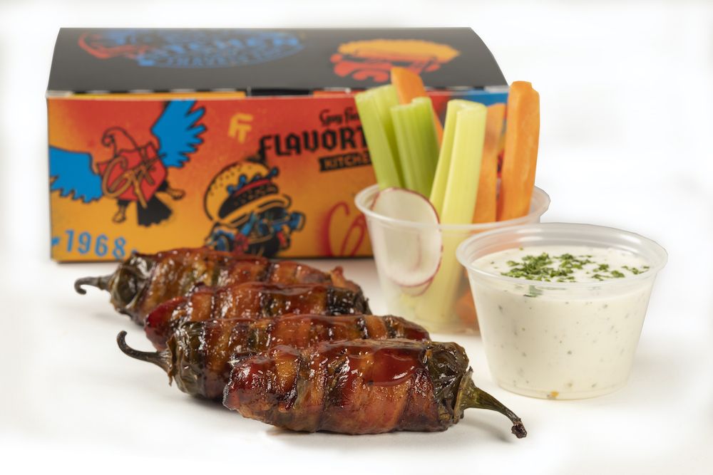 Bacon-wrapped jalapeno poppers from Guy's Flavortown Kitchen ghost kitchen. Courtesy photo.