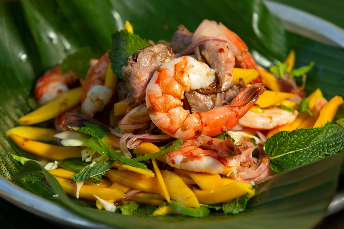 Seafood salad prepared by Jamilah Nixon-Mathis, chef and founder of Jam's Joy Bungalow. (Alvin Jornada/The Press Democrat)