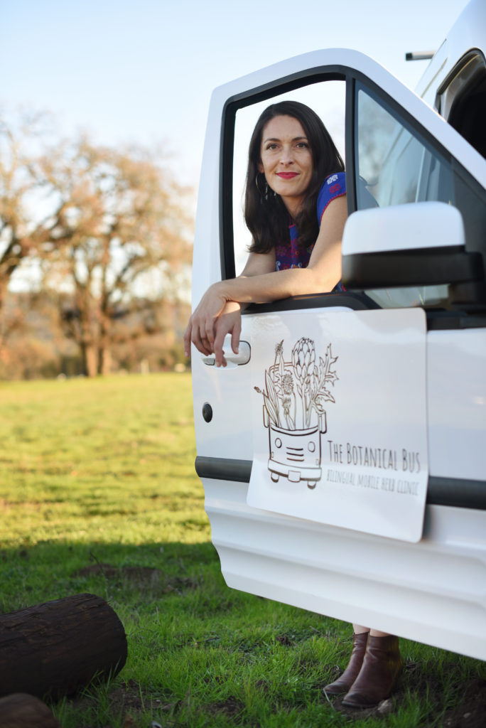 Jocelyn Boreta, executive director of The Botanical Bus with the organizationÕs mobile clinic near Kenwood, California on January 16, 2021. (Photo: Erik Castro/for Sonoma Magazine)